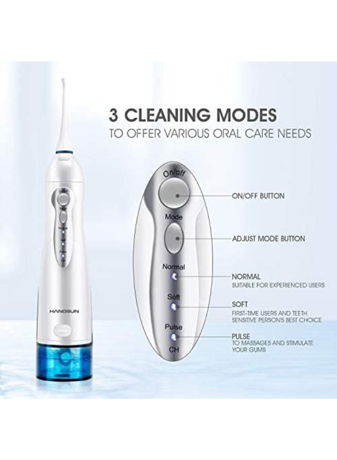 Hangsun Water Flosser Cordless Oral Irrigator Rechargeable Dental Water Jet HOC700 for Teeth Braces with 300ML Water Tank and 8 Jet Tips for Travel & Home Use - Image 3